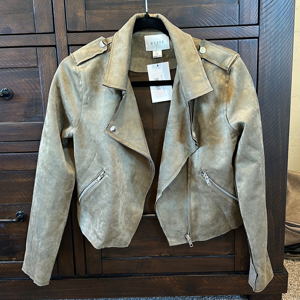 Olive Green Hyfve Moto Jacket